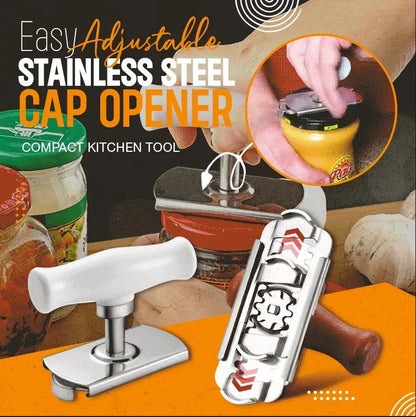 🥫 PROMO FLASH : 50% DE RÉDUCTION ! Ouvre-Bocal Réglable Inox 3–9,5 cm – Boucle Ajustable & Prise Ferme for Mains Sans Effort ✨