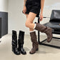 👢 -50% ! ✨ Bottes Longues Décontractées et Élégantes pour Femmes – Microfibre & Caoutchouc – Talon Bloc Stable & Design Facile à Enfiler pour Automne/Hiver 🍂