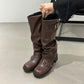 👢 -50% ! ✨ Bottes Longues Décontractées et Élégantes pour Femmes – Microfibre & Caoutchouc – Talon Bloc Stable & Design Facile à Enfiler pour Automne/Hiver 🍂