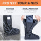 🔥 PROMO LIMITÉE -40% ! 🥾 Couvre-Bottes Imperméables PVC – Semelle Antidérapante, Bande Réfléchissante, Pliable & Réutilisable · Noir & Blanc · S–2XL ☔