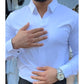 Chemise décontractée coupe ajustée unie pour homme