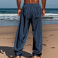 👖🌟 PROMO FLASH 50% ! Pantalon Homme Décontracté en Mélange Lin – Coupe Droite, Cordon de Serrage, Poches Renforcées, 5 Couleurs, Lavable Machine, Parfait pour l'Été & Quotidien 🍃
