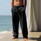👖🌟 PROMO FLASH 50% ! Pantalon Homme Décontracté en Mélange Lin – Coupe Droite, Cordon de Serrage, Poches Renforcées, 5 Couleurs, Lavable Machine, Parfait pour l'Été & Quotidien 🍃