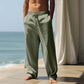 👖🌟 PROMO FLASH 50% ! Pantalon Homme Décontracté en Mélange Lin – Coupe Droite, Cordon de Serrage, Poches Renforcées, 5 Couleurs, Lavable Machine, Parfait pour l'Été & Quotidien 🍃