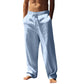 👖🌟 PROMO FLASH 50% ! Pantalon Homme Décontracté en Mélange Lin – Coupe Droite, Cordon de Serrage, Poches Renforcées, 5 Couleurs, Lavable Machine, Parfait pour l'Été & Quotidien 🍃