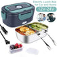 🍱 50% DE RÉDUCTION ! ⚡ Ensemble Boîte à Lunch 2-en-1 – Acier Inoxydable & Plastique – 60W Double Tension & 1,5L for Repas Chauds