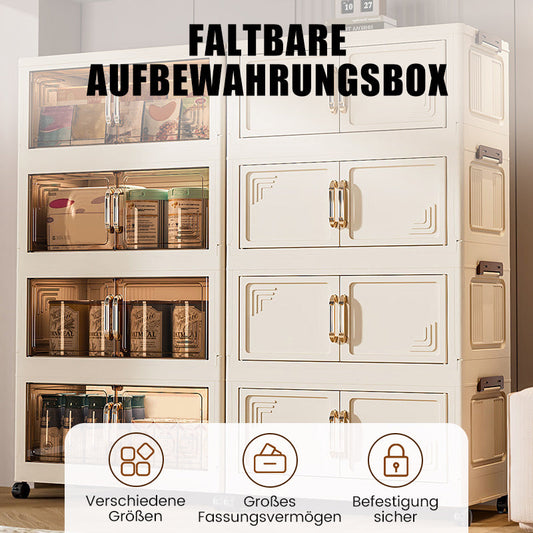 Caja de almacenamiento plegable con tapa, soportes de 1 a 5 capas con ruedas para cocina dormitorio baño almacén cocina hogar almacenamiento apilable organizador🗄️ apilable