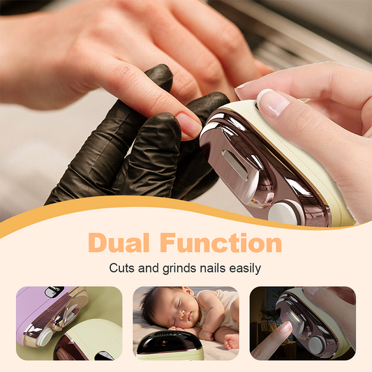 ✂️ 50% DE RÉDUCTION ! 💅 Coupe-Ongles Électrique 2-en-1 – ABS – Anti-Pincement & Polisseur LED for Famille