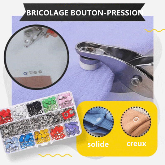 🧵 50% DE RÉDUCTION ! 🔘 Kit de Pose de Boutons DIY – Cuivre & Fer – Pince & 90-200 Jeux for Couture & Réparation