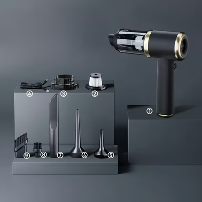 💨🧹 PROMO FLASH 50% ! Aspirateur Portable 2 en 1 – Fonction Soufflage, 5000 Pa, Batterie Longue Durée, Compact, Accessoires Complets, Parfait pour Voiture & Petits Espaces ✨