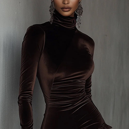 ⚡ 50% DISCOUNT ✨Women's Elegant Asymmetrical Lace Trim Dress