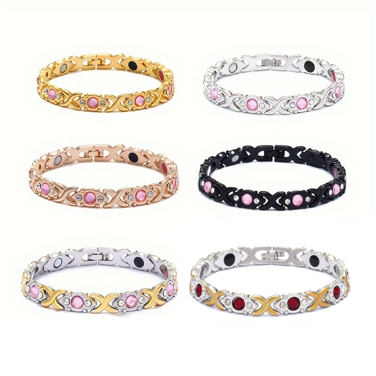 🎉🔥 ÉCONOMISEZ 50 % ! Bracelet femme à cristaux étincelants. Alliage haute qualité anti-ternissement – motif entrelacé chic pour un look raffiné 💎