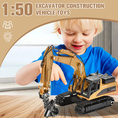 🚜 PROMO FLASH : 50% DE RÉDUCTION ! Engins de Chantier 1:50 en Alliage – Pelleteuse, Grue & Camion Benne for Les Petits Constructeurs en Herbe 🎁✨