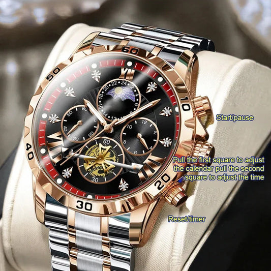 Men's Luminous Waterproof Flywheel Quartz Watch