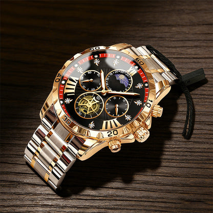 Men's Luminous Waterproof Flywheel Quartz Watch