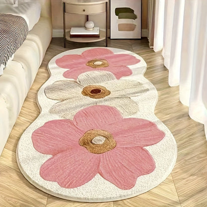 ❀Soft Irregular Flower Pattern Rug