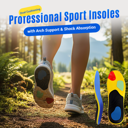 👟🦶 PROMO FLASH 50% ! Semelles Orthopédiques Sport – Amorti Double Choc, Soutien Voûte Dynamique, Mousse PU, Tissu Mesh Respirant, 5 Tailles 🏃‍♂️