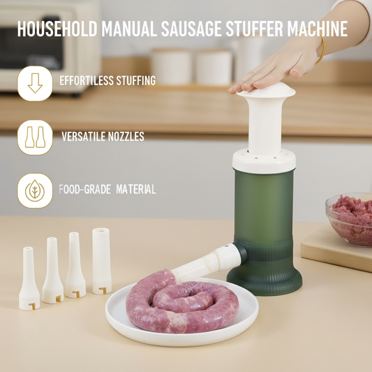 🥩 Household Manual Sausage Stuffer Machine | Year-End Mega Upgrade Launch | Professional Grade with 4 Nozzles & Stainless Steel Build | Craft Homemade Sausages & Jerky 🚀✨
