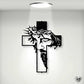 Jesus Cross Metal Sign Christ Wall Decoration