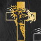 Jesus Cross Metal Sign Christ Wall Decoration