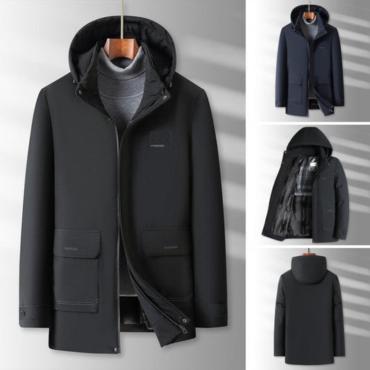 Men's Plush-Lined Hooded Winter Parka