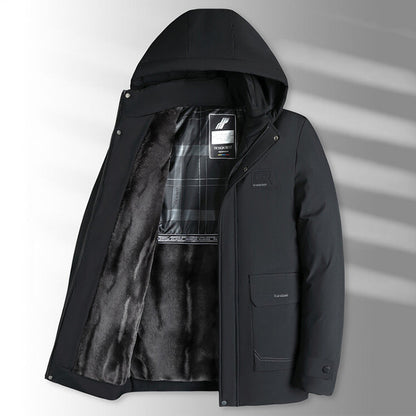 Men's Plush-Lined Hooded Winter Parka