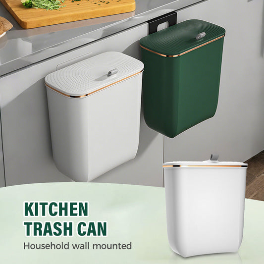 🏠 50% DE RÉDUCTION ! 🗑️ Poubelle de Cuisine Suspendue avec Couvercle – Gain de Place, Bloque les Odeurs & Fixation Murale – Idéale pour Petites Cuisines, Sachets de Thé et Déchets Quotidiens ✨🧹