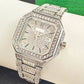 ⌚✨ PROMO FLASH 50% ! Montre Carrée en Strass Femme – Élégante, Brillante, Mouvement Quartz, Idéale Cadeau 💝
