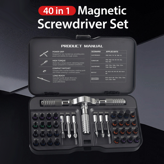 50 % OFF 🧰 🔧40-in-1 Magnetic Ratchet Screwdriver Set