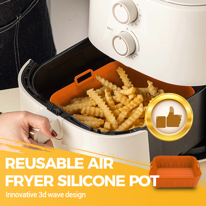💎 PROMO FLASH : 50% DE RÉDUCTION ! Pot en Silicone Réutilisable pour Friteuse à Air – Fond Ondulé 3D, Qualité Alimentaire & -40°C à 230°C for Cuisson Saine 🍟✨