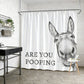🦓Funny Donkey Shower Curtain with Hooks
