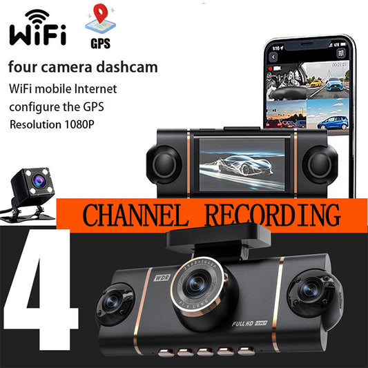 🏆65% Off🔥🚗4-Channel HD Dashcam with Front Interior Rear Recording