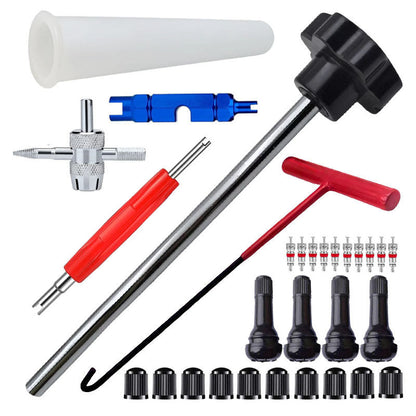 📢🔧 PROMO FLASH 50% ! Kit d'Outils pour Valve de Pneu – Changement Rapide, Compatible Voiture/Moto/BTP, Outils Complets, Portable & Durable 🚗