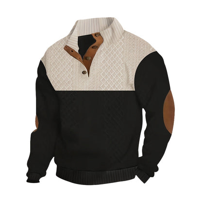 📢51%  OFF !! ⏰Men's Colorblock Button-Neck Sweater