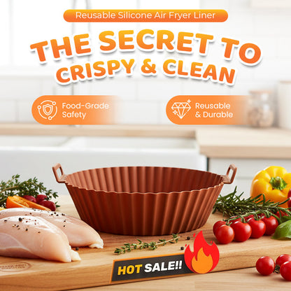 🍟🍳 PROMO FLASH : 50% DE RÉDUCTION ! Moule en Silicone Réutilisable pour Air Fryer – Anti-Adhésif, Rainures Anti-Graisse & Lavable, Sans BPA (Jusqu'à 240°C) for une Cuisson Croustillante et un Panier Toujours Impeccable ✨