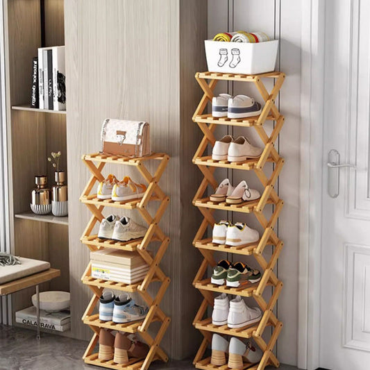 🎋 PROMO FLASH : 50% DE RÉDUCTION ! Étagère à Chaussures Pliable en Bambou Naturel Multi-Niveaux – Sans Montage, Dépliage 3s & Structure en X for un Rangement Écologique et Gain de Place ✨