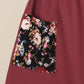 Floral Cotton Kitchen Apron with Pockets