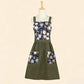 Floral Cotton Kitchen Apron with Pockets