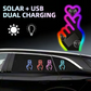 Luz LED para coche en forma de corazón con anillo, alimentada por energía solar.