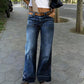 👖🌟 PROMO FLASH 50% ! Jean Évasé Rétro Femme – Denim Élastique, Poches Pratiques, Ourlet Large Retroussé, Tailles S-2XL, Idéal Look Vintage Chic ✨
