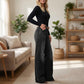 👖🌟 PROMO FLASH 50% ! Jean Évasé Rétro Femme – Denim Élastique, Poches Pratiques, Ourlet Large Retroussé, Tailles S-2XL, Idéal Look Vintage Chic ✨
