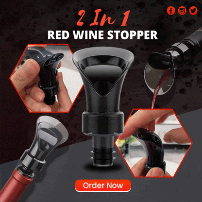🍷 -50% ! 🧪 Bouchon Verseur 2-en-1 pour Vin – Silicone + Acrylique – Pompe à Vide & Obturateur – Préserve Fraîcheur & Arôme jusqu’à 10 Jours – Compatible Toutes Bouteilles ✨