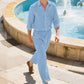 👔 50% DE RÉDUCTION ! ✨ Ensemble 2 Pièces en Lin pour Homme – Chemise Manches Longues & Pantalon Coupé Droit – Tissu Lin Premium Respirant – Élégance Minimaliste pour l’Été, le Bureau et les Occasions Spéciales 🌿💼☀️