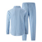 👔 50% DE RÉDUCTION ! ✨ Ensemble 2 Pièces en Lin pour Homme – Chemise Manches Longues & Pantalon Coupé Droit – Tissu Lin Premium Respirant – Élégance Minimaliste pour l’Été, le Bureau et les Occasions Spéciales 🌿💼☀️