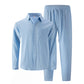 👔 50% DE RÉDUCTION ! ✨ Ensemble 2 Pièces en Lin pour Homme – Chemise Manches Longues & Pantalon Coupé Droit – Tissu Lin Premium Respirant – Élégance Minimaliste pour l’Été, le Bureau et les Occasions Spéciales 🌿💼☀️