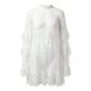 👗✨ PROMO LIMITÉE 50% ! Robe Femme Dentelle Ajourée – Manches Volantées, Coupe Fluide, 2 Couleurs, 5 Tailles, Parfaite Soirée & Bohème 🌹