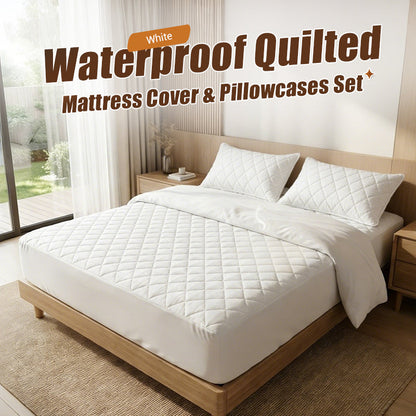 🛏️🛡️ PROMO FLASH 54% ! Ensemble de Protection de Matelas & Taies d'Oreiller Imperméable – Anti-Acarien, Surface Matelassée Douce, Lavable Machine, pour un Sommeil Sain & Hygénique ✨