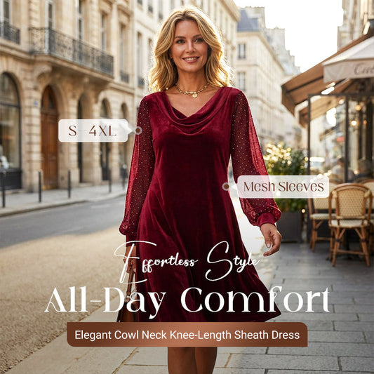 💃🏻Elegante vestido de noche de longitud hasta la rodilla con escote cascada para mujeres