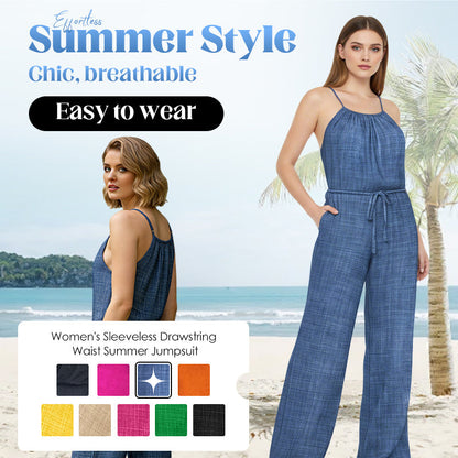 ✨☁️ PROMO FLASH 50% ! Combinaison d'Été Femme Dos Nu & Cordon Taille – Tissu Léger Respirant, Coupe Large, 8 Coloris, 4 Tailles, Polyvalente 🍹