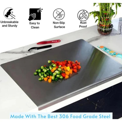 🔥 50% DE RÉDUCTION – DERNIER JOUR ! ⚡ Planche à Découper Inox – Acier Inoxydable – Antidérapant & Hygiénique for Cuisine